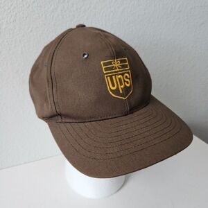 Vintage‎ UPS Brown Yellow SnapBack Hat Old Logo Cap Riverside Made In USA 80s